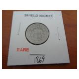 1869 SHIELD NICKEL