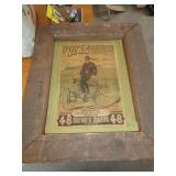 VINTAGE AD IN WOOD FRAME VINTAGE AD IN WOOD FRAME