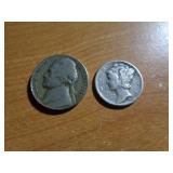 1959 JEFF NICKEL / 1944 MERCURY DIME 1959 JEFF NICKEL / 1944 MERCURY DIME