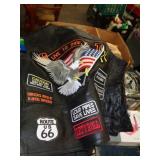 LEATHER BIKER VEST SZ LARGE LEATHER BIKER VEST SZ LARGE