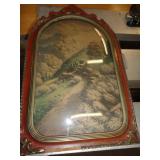 VINTAGE BOWED GLASS FRAME ART PRINT VINTAGE BOWED GLASS FRAME ART PRINT