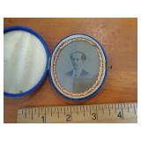 ROUND TINTYPE IN HOLDER