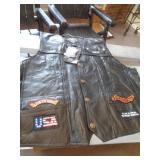 LEATHER BIKER VEST SZ 3X