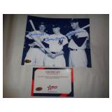 8X10 PHOTO W CERT - DIMAGGIO,MANTLE, WILLIAMS