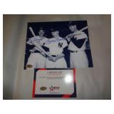 8X10 PHOTO W CERT - DIMAGGIO,MANTLE,WILLIAMS