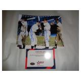 8X10 PHOTO W CERT - SNIDER,MANTLE,DIMAGGIO,MAYS