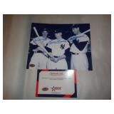 8X10 PHOTO W CERT - DIMAGGIO,MANTLE,WILLIAMS
