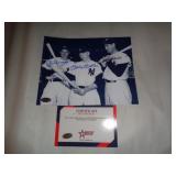 8X10 PHOTO W CERT - DIMAGGIO,MANTLE, WILLIAMS