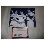 8X10 PHOTO W CERT - DIMAGGIO,MANTLE,WILLIAMS