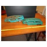 2 - VINTAGE STRUCTO CAR HAULER TOY TRAILERS