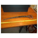 VINTAGE HAND SAW / PART OF HANDLE BROKE