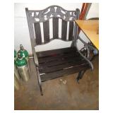 CHAIR WROUGHT IRON & WOOD