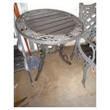 WROUGHT IRON & WOOD TABLE
