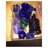 LOT OF COBALT BLUE GLASSWARE