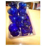 LOT OF COBALT BLUE GLASSWARE