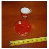 DANBURY MINT CUP & SAUCER / RED / NORITAKE  JAPAN