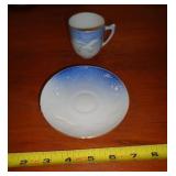 DANBURY MINT CUP & SAUCER / LT BLUE SEA BIRD