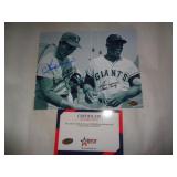 8X10 PHOTO W CERT - KOUFAX & MAYS