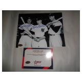 8X10 PHOTO W CERT - DIMAGGIO,MANTLE,WILLIAMS