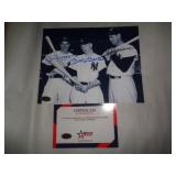 8X10 PHOTO W CERT - DIMAGGIO,MANTLE,WILLIAMS