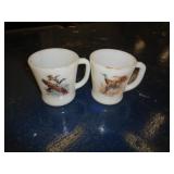 2 - FIRE KING WILD DUCK MUGS 2 - FIRE KING WILD DUCK MUGS