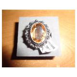 CITRINE RING SZ 6 / SAYS GERMAN SILVER ON TAG CITRINE RING SZ 6 / SAYS GERMAN SILVER ON TAG