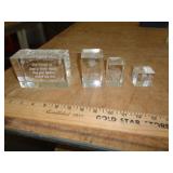4 - CRYSTAL ART PIECES / BIG ONE HAS A CHIP 4 - CRYSTAL ART PIECES / BIG ONE HAS A CHIP