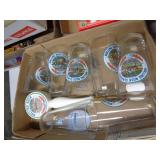 ROLLING ROCK BEER GLASSES & TAP TOP ROLLING ROCK BEER GLASSES & TAP TOP