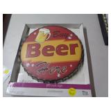 LIGHT UP BEER BUTTON SIGN LIGHT UP BEER BUTTON SIGN