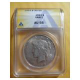 1923 PEACE DOLLAR AU55