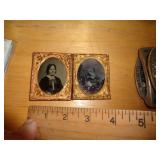 2 TINTYPES IN FRAMES