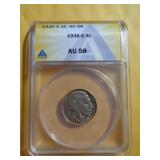 1936 BUFFALO NICKEL AU58