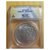 1922D PEACE DOLLAR AU50