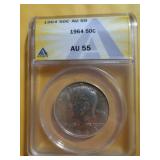 1964 KENNEDY HALF AU55