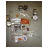 LOT OF RAILROAD PINS, WATCHES & ETC