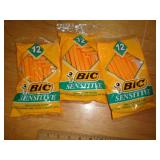 3 PACKS OF 12 EA RAZORS
