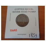 1859 COPPER NICKEL INDIAN HEAD CENT 1859 COPPER NICKEL INDIAN HEAD CENT