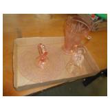 LOT OF PINK DEPRESSION GLASS LOT OF PINK DEPRESSION GLASS