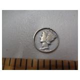 1939 MERCURY DIME CUT FOR PENDANT 1939 MERCURY DIME CUT FOR PENDANT