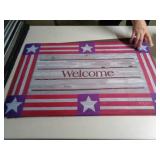 26X17 THIN RUBBER DOOR MAT - FLAG WELCOME 26X17 THIN RUBBER DOOR MAT - FLAG WELCOME