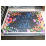 26X17 HEAVY RUBBER DOOR MAT - FLOWERY WELCOME 26X17 HEAVY RUBBER DOOR MAT - FLOWERY WELCOME