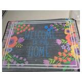 23X18 HEAVY RUBBER DOOR MAT WELCOME FLOWERS 23X18 HEAVY RUBBER DOOR MAT WELCOME FLOWERS