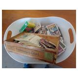 SMALL TUB OF SPORTS CARDS & ETC SMALL TUB OF SPORTS CARDS & ETC