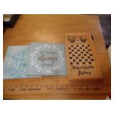 WOOD GAME & 2 DECOR ITEMS WOOD GAME & 2 DECOR ITEMS