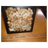 WINE CORKS IN SHADOWBOX WINE CORKS IN SHADOWBOX