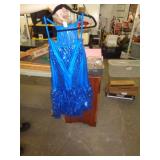 BLUE SEQUINED DRESS SZ XLA BLUE SEQUINED DRESS SZ XLA