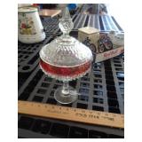 KINGS CROWN DIAMOND PATTERN COVERED COMPOTE KINGS CROWN DIAMOND PATTERN COVERED COMPOTE