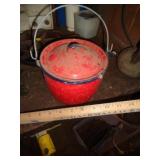 RED GRANITE BEAN POT RED GRANITE BEAN POT
