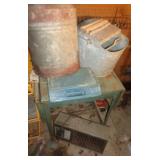 METAL TYPEWRITER TABLE & ON TOP & UNDER METAL TYPEWRITER TABLE & ON TOP & UNDER