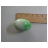 ALABASTER EGG - GREEN / WHITE ALABASTER EGG - GREEN / WHITE
